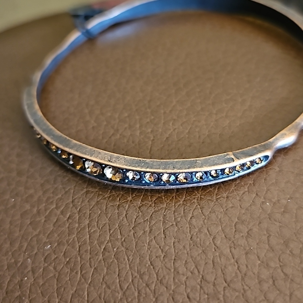5/$25 PAPARAZZI Copper Rhinestone Just Sparkle and Wave Bangle Bracelet - Picture 5 of 5